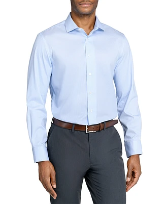Michelsons Of London Men's Houndstooth Hybrid Slim Fit Easy Care Long Sleeve Shirt