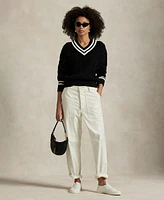Polo Ralph Lauren Women's Aran-Knit Cotton Cricket Sweater