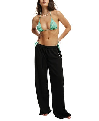 Cotton On Women's Ribbed Pull-On Wide-Leg Cover-Up Pants