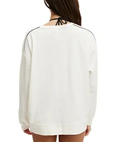 Cotton On Women's Long-Sleeve Ribbed Beach Top
