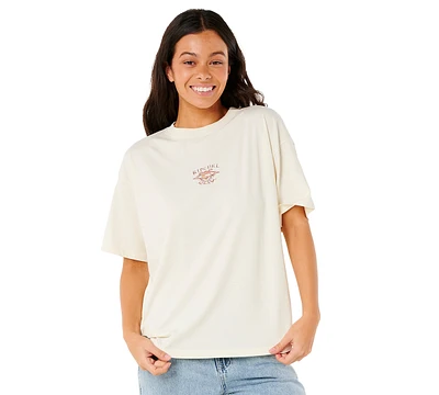 Rip Curl Juniors' Cotton Butterfly Crewneck T-Shirt