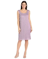 R & M Richards Women's Metallic Crinkle 2-Pc. Dress