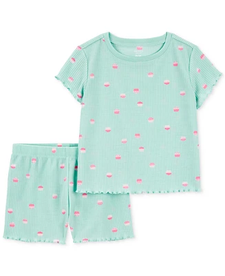 Carter's Toddler Girls 2-Pc. Cupcake Loose-Fit Pajamas