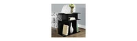 Modern Wood End Table with Six Open Shelves for Organization