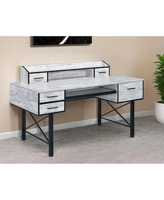 Contemporary Computer Desk with Five Drawers – Perfect for Home Office Organization