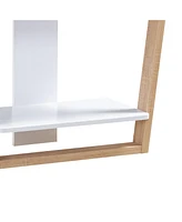 Modern Console Table with 3 Shelves & Slanted Legs for Stylish Storage For Living Room