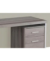24" Grey and Black Computer Desk With Two Drawers