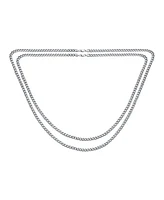 Bling Jewelry Set of 2 Solid 6MM Sterling Silver Miami Cuban Curb Chain Necklace 18 & 20 Inch