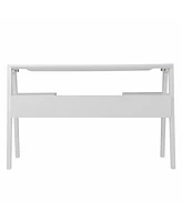 48" White Writing Desk With Two Drawers