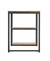 50" Brown and Black Solid Wood Writing Desk