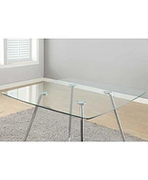 Sophisticated Glass and Metal Pedestal Dining Table – A Bold Statement Piece