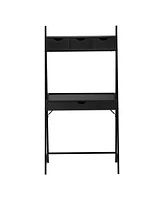 Contemporary Computer Desk with Four Drawers – Organized and Stylish Workstation