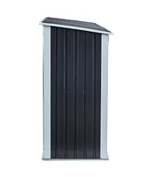 10.8 ft. W x 2.5 ft. D Dark Gray Metal Log Storage Shed with Roof