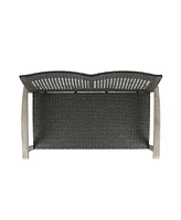 Classic 52 in. Wicker Outdoor Loveseat Features Acacia Wood Frame