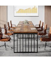 Tribesigns 6.5 ft Conference Table with Metal Legs for 4-6, Long Meeting Negotiation Training Seminar