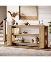 Tribesigns 70.9-Inch Extra Long Console Table with Storage, Narrow Wooden Sofa Table Behind The Couch, Farmhouse 3-Tier Entry Foyer Table for Entryway
