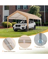 10 x 20 Feet Patio Heavy Duty All-Weather Tent Carport with Galvanized Steel Frame