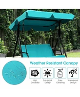 2 Person Weather Resistant Canopy Swing for Porch Garden Backyard Lawn