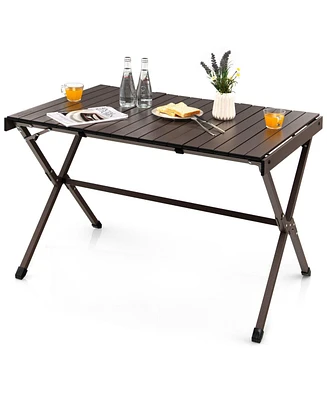 4-6 Person Portable Aluminum Camping Table with Carrying Bag