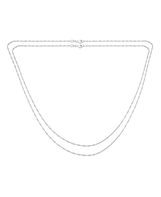 Bling Jewelry Set of 2 Thin 1.5MM Sterling Silver Singapore Rope Chain Necklace Made in Italy & Inch