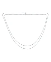 Bling Jewelry Set of 2 Thin 1.5MM Sterling Silver Singapore Rope Chain Necklace Made in Italy & Inch