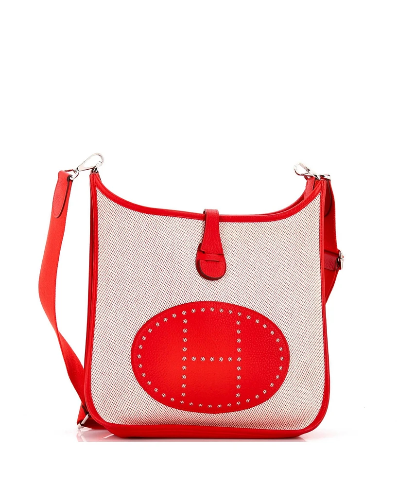 Pre-Owned Hermes Pm Evelyne Bag Gen Iii Toile and Leather