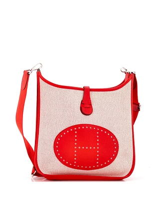 Pre-Owned Hermes Pm Evelyne Bag Gen Iii Toile and Leather