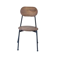 Set of Two Metal and Wood King Louis Back Dining Side Chairs