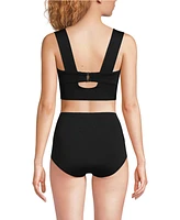 Lands' End Women's Long Torso Square Neck Bikini Top
