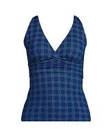 Lands' End Women's Long V-Neck Plunge X Back Tankini Top