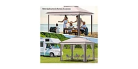 11 x Feet 2-Tier Pop-Up Gazebo Tent Portable Canopy Shelter Carry Bag Mesh