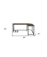 Contemporary L-Shape Computer Desk – Ideal for Dual Monitor Setup