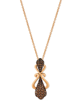Le Vian Chocolatier Chocolate Diamond 18" Pendant Necklace (1/2 ct. t.w.) in 14k Rose Gold