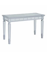 47" Silver Mirrored Writing Desk With Two Drawers