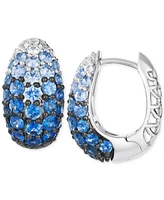 Le Vian Denim Ombre (3-1/4 ct. t.w.) & White Sapphire (1/4 ct. t..w) Dome Cluster Hoop Earrings in 14k White Gold