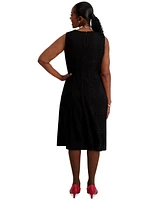 Kasper Women's Sleeveless Fit & Flare Dress, Regular Plus Sizes