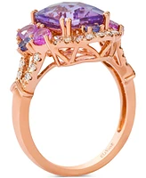 Le Vian Multi-Gemstone (4-3/8 ct. t.w.) & Nude Diamond (3/8 ct. t.w.) Statement Ring in 14k Rose Gold