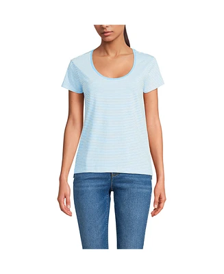 Lands' End Women's Supima Cotton Tall Short Sleeve Scoop Neck Tee
