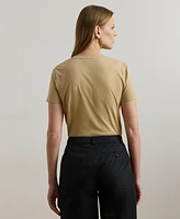 Lauren Ralph Women's Beaded-Logo Cotton Jersey Tee