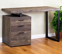Contemporary Computer Desk with Triple Drawer Storage and Sturdy Frame