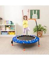 36 Inch Mini Trampoline with Colorful Led Lights and Bluetooth Speaker