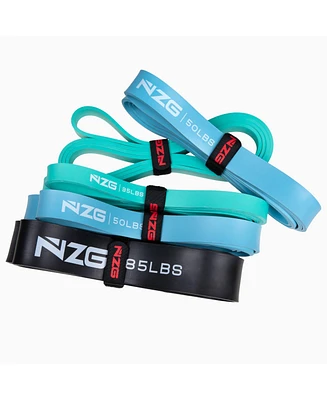NonZero Gravity 100% Latex-Free Natural Rubber Power Resistance Bands Warm-Up Set (5-Piece)