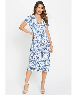 Olsen Women's Prairie Floral Knit Dress