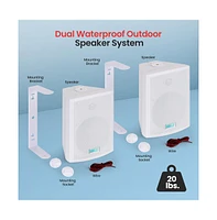 Pyle PDWR63 6.5" Indoor/Outdoor Waterproof Wall Mount Speakers - 350W, White, Pair