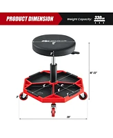 330 Lbs Capacity Pneumatic Rolling Mechanic Stool with Padded Seat