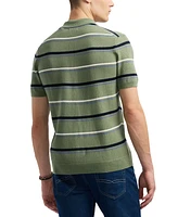 Men's Winder Short Sleeve Striped Polo Sweater