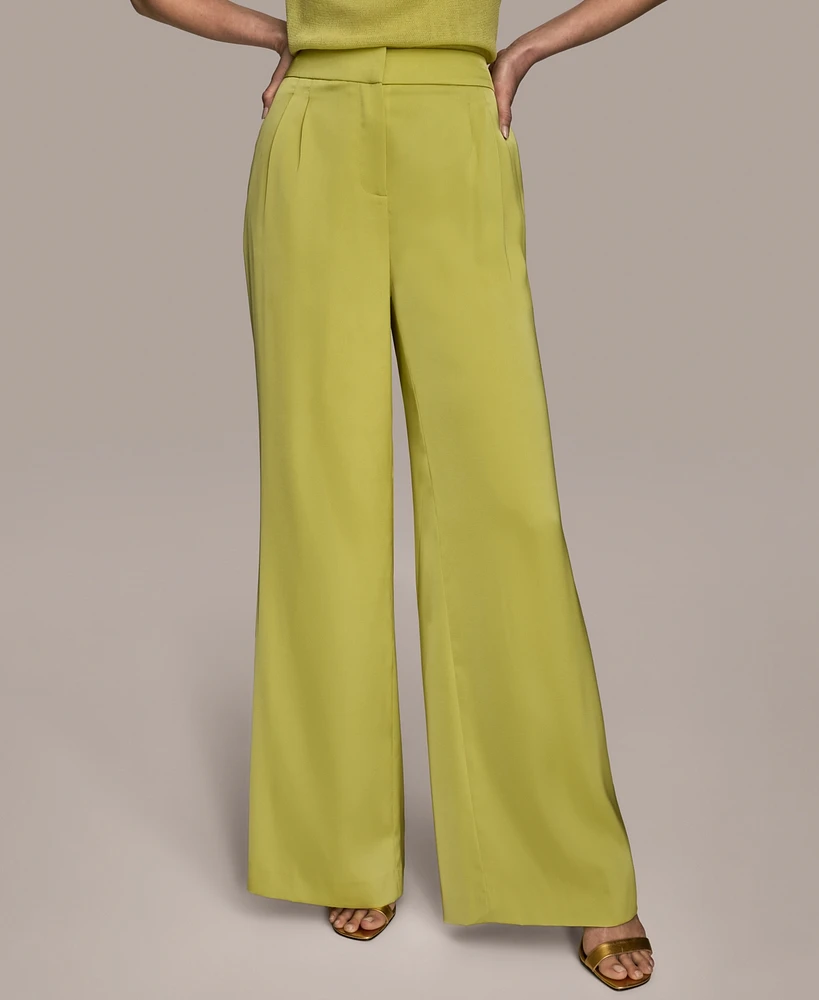 Donna Karan New York Women's Satin Wide-Leg Pants, Regular & Petite