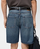 Mango Men's Denim Washed-Effect Bermuda Shorts