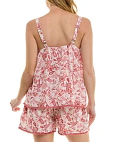 Roudelain Women's Flared Tank Top & Short Pajama Set