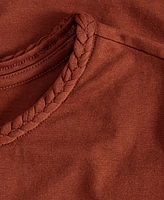 On 34th Women's Braided-Neck Crewneck T-Shirt, Exclusively at Macy's